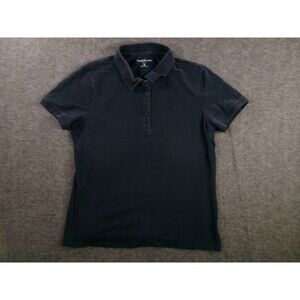Croft Barrow Polo Shirt Women Medium Navy Blue Base Layer Capsule Classic Preppy